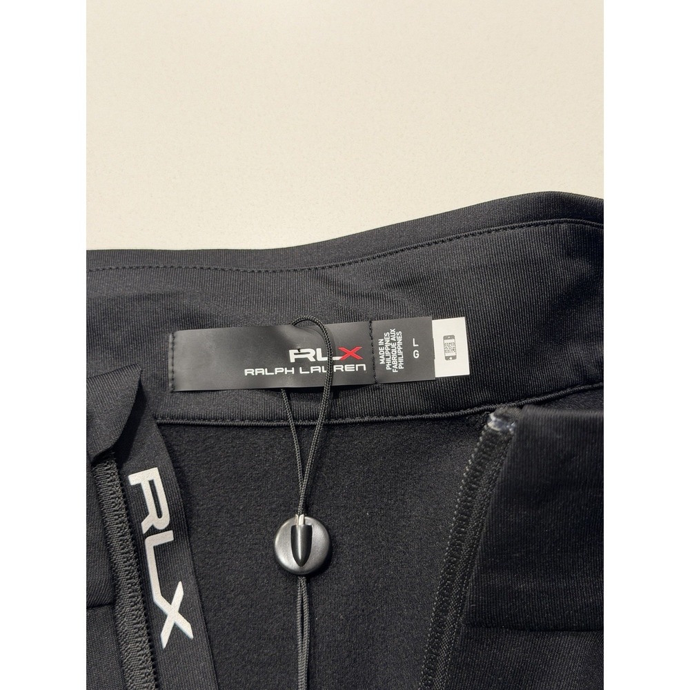 RLX Ralph Lauren Mens Quarter Zip Pullover Black Large Chest Zip Pocket NWT - Picture 12 of 13